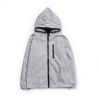 Reflective Hooded Windbreaker Jacket for Men and Women