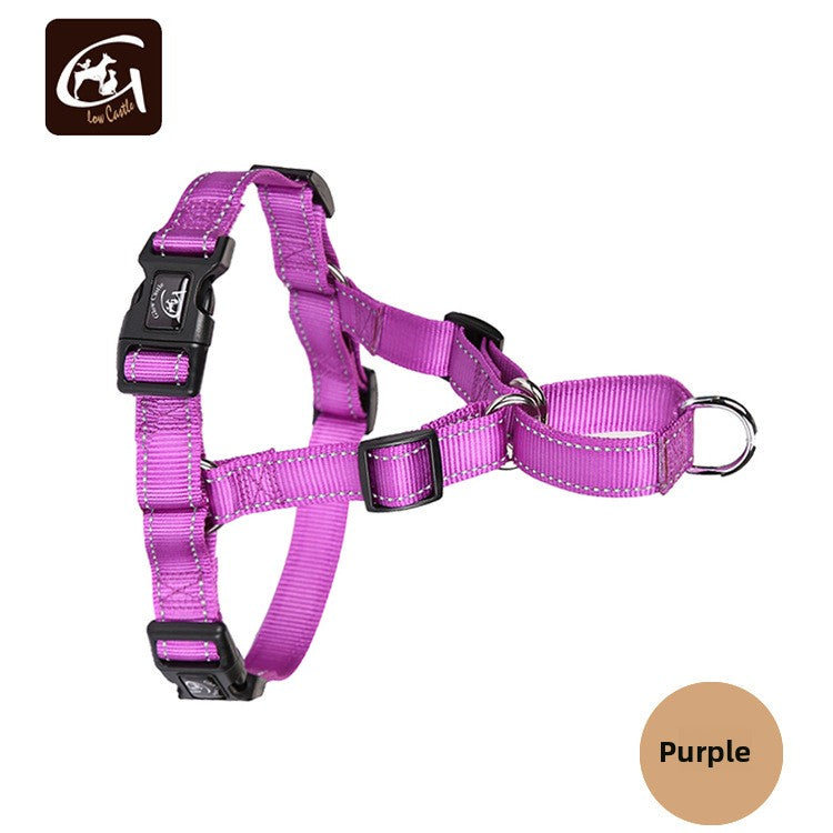 Reflective nylon anti-bullying chest strap for pets, pet chest and back harness
