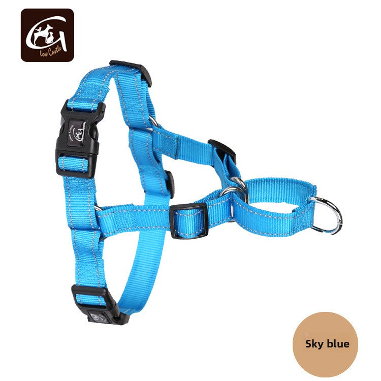 Reflective nylon anti-bullying chest strap for pets, pet chest and back harness