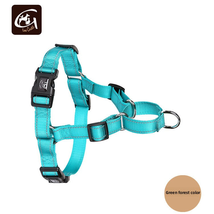 Reflective nylon anti-bullying chest strap for pets, pet chest and back harness