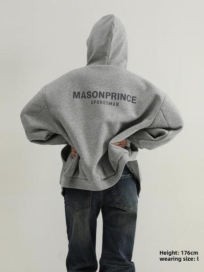 Reflective Print Hooded Sweatshirt
