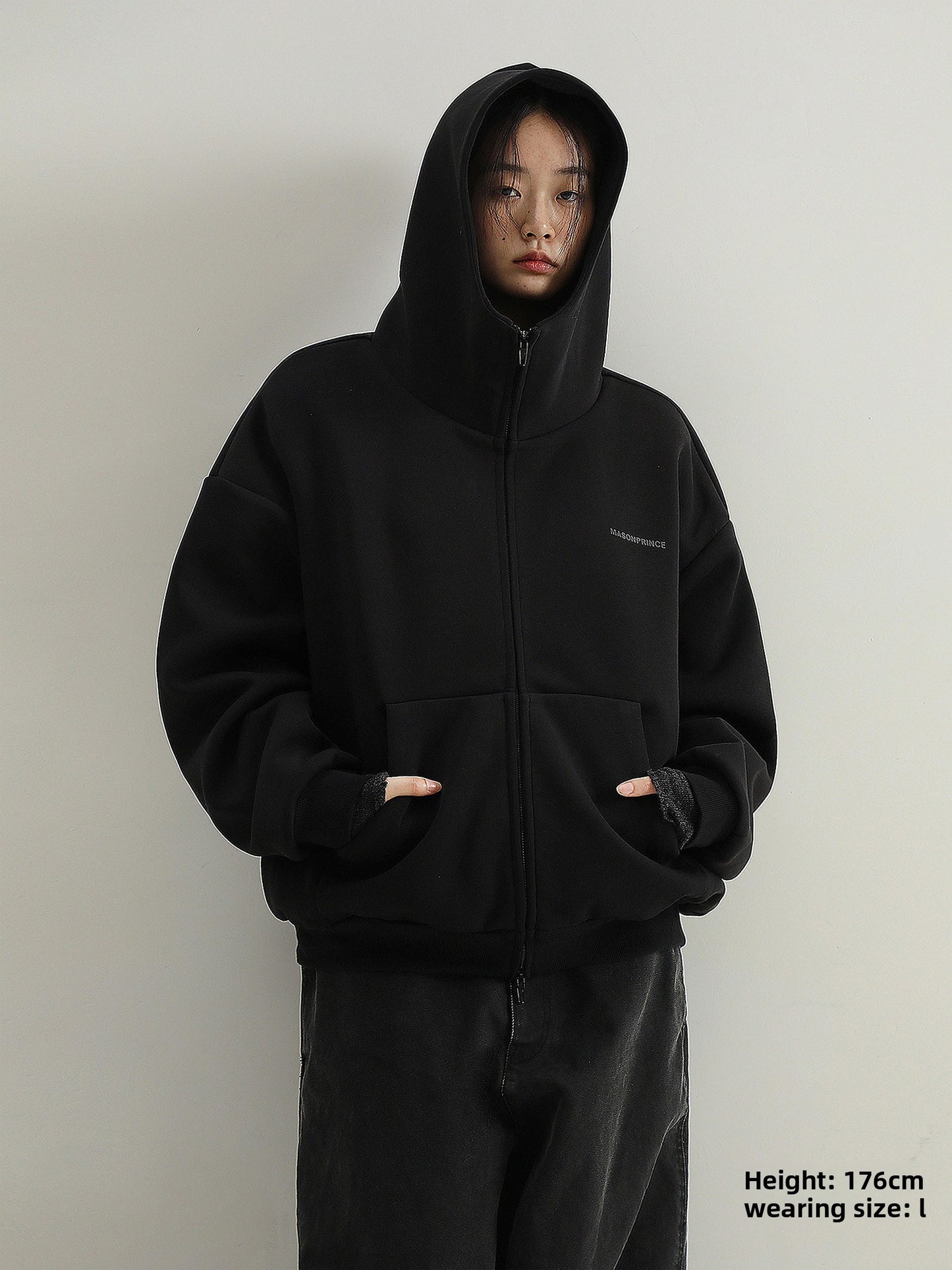 Reflective Print Hooded Sweatshirt