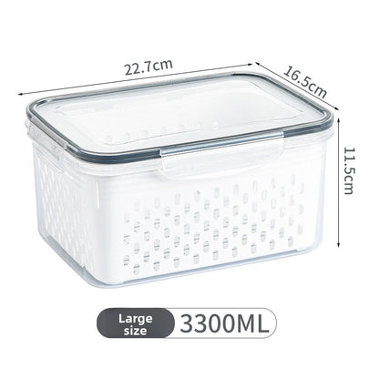 Refrigerator Food Preservation Container with Drain Basket
