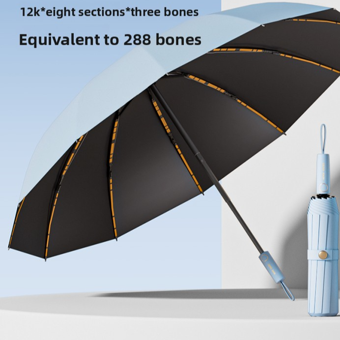 Reinforced Automatic Umbrella with Sun and Rain Protection