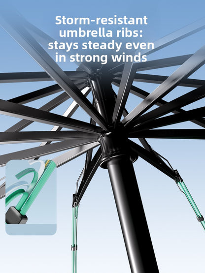 Reinforced Automatic Umbrella with Sun and Rain Protection