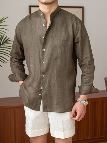 Relaxed and breathable linen long-sleeve shirt