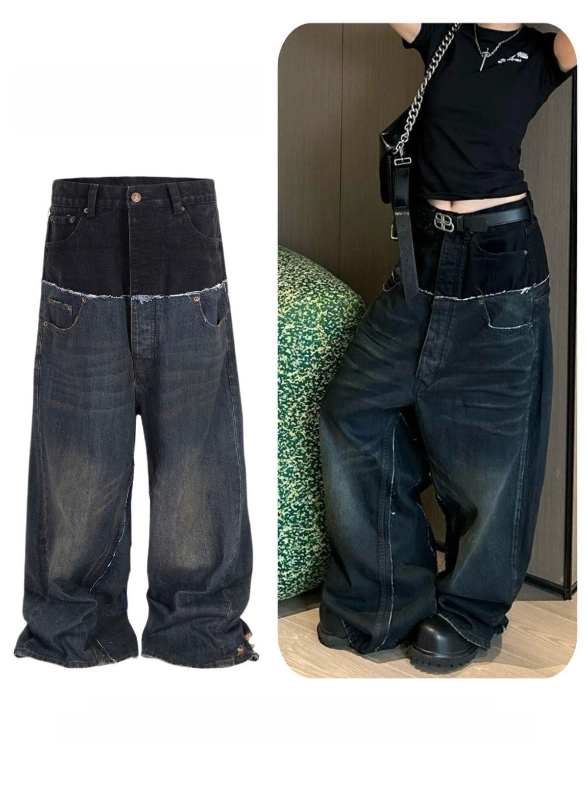 Relaxed-fit wide-leg jeans