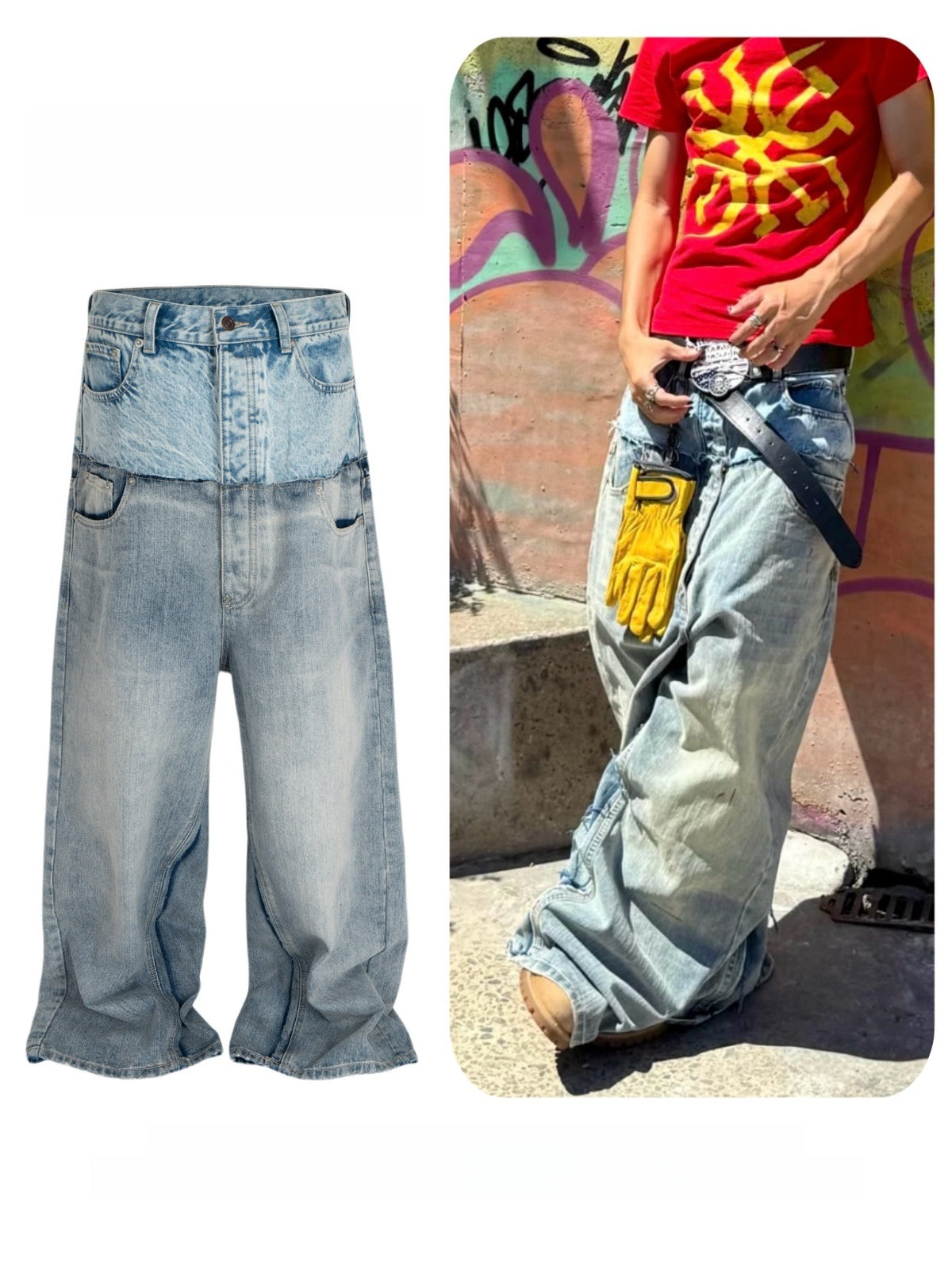 Relaxed-fit wide-leg jeans