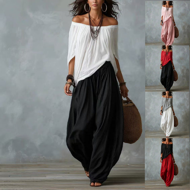 Relaxed wide-leg pants