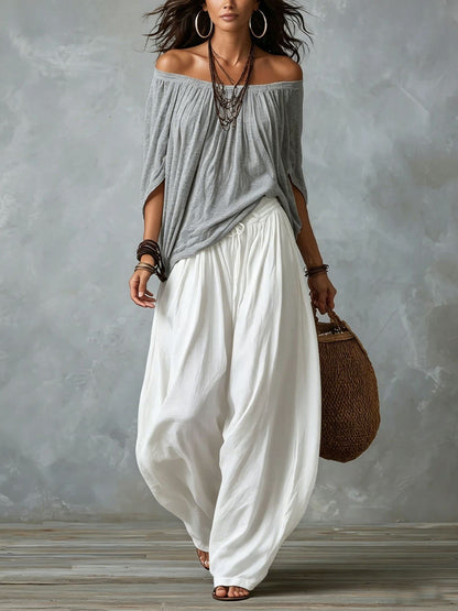 Relaxed wide-leg pants