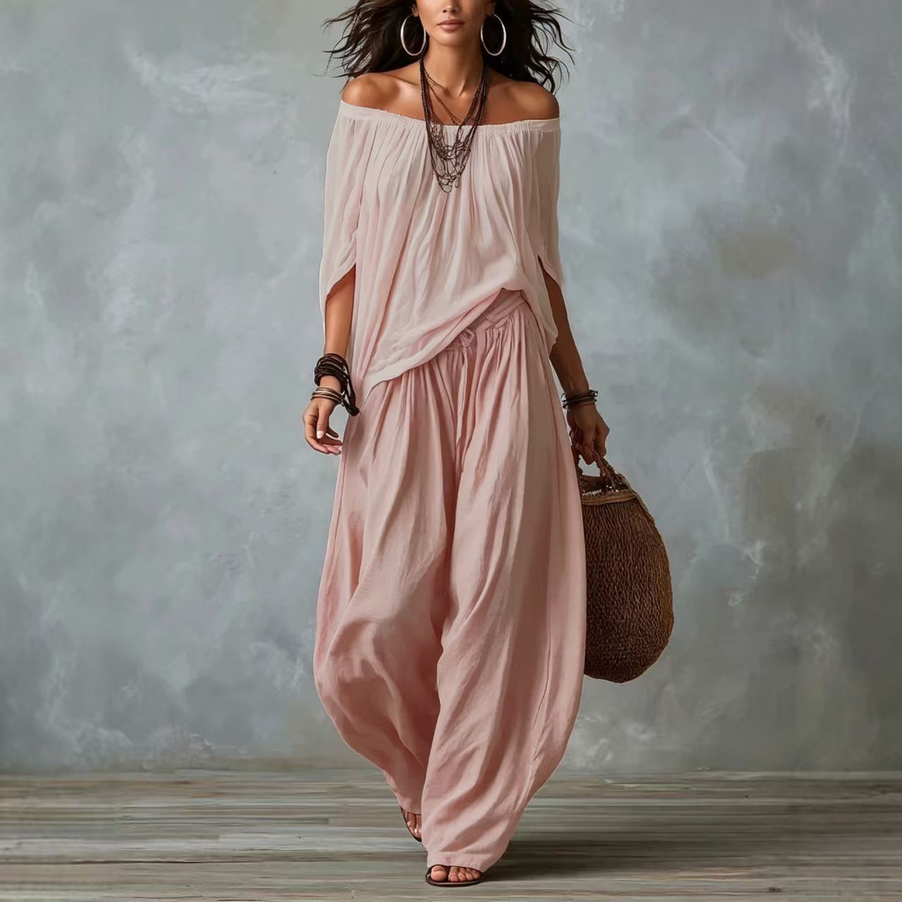 Relaxed wide-leg pants