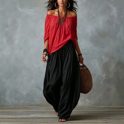 Relaxed wide-leg pants