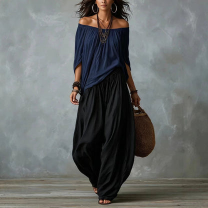 Relaxed wide-leg pants