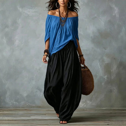 Relaxed wide-leg pants