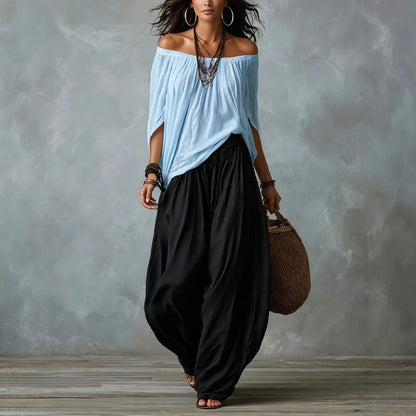 Relaxed wide-leg pants