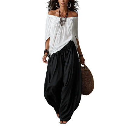 Relaxed wide-leg pants