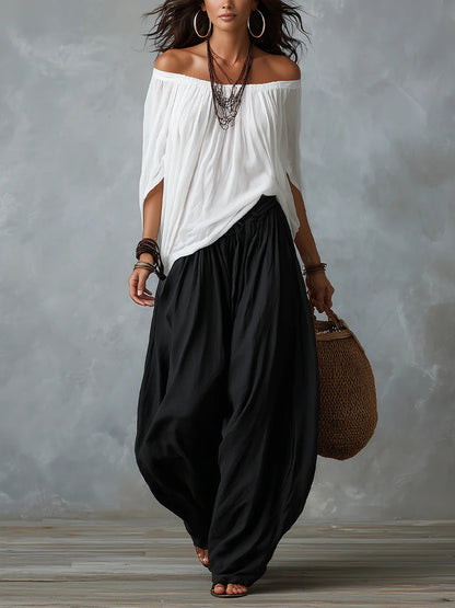 Relaxed wide-leg pants