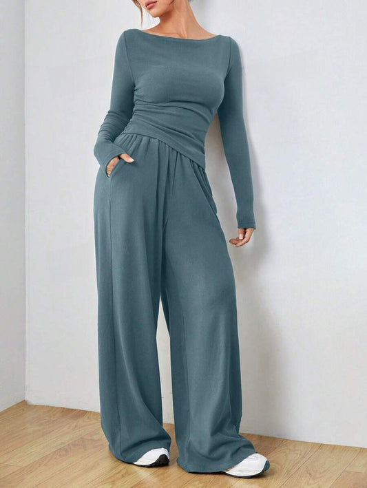 Relaxed Wide-leg Pants Suit