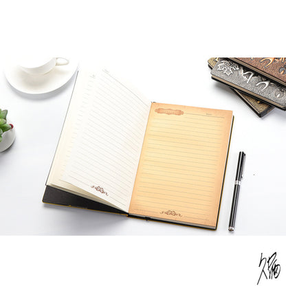 Relief leather notebook
