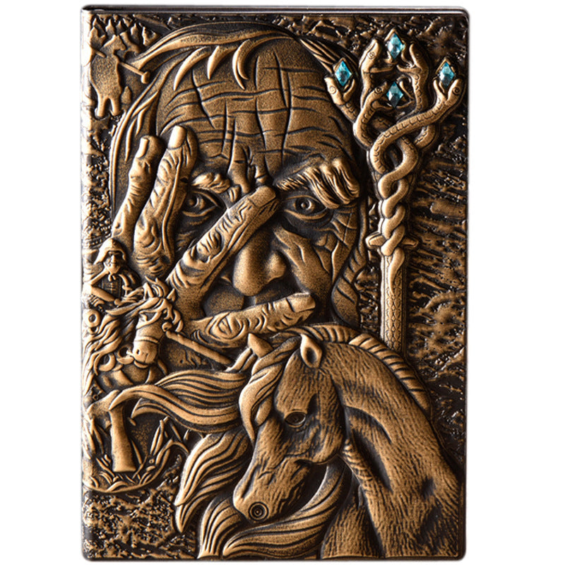 Relief leather notebook