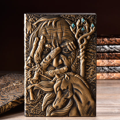Relief leather notebook