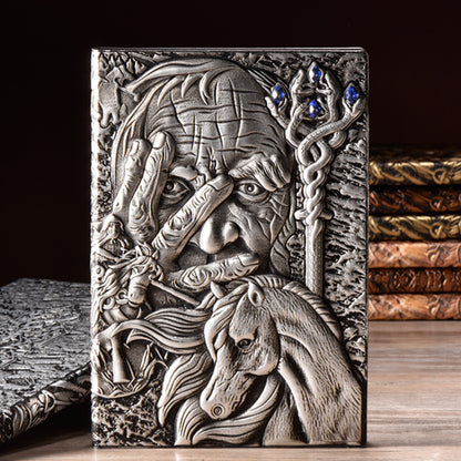 Relief leather notebook