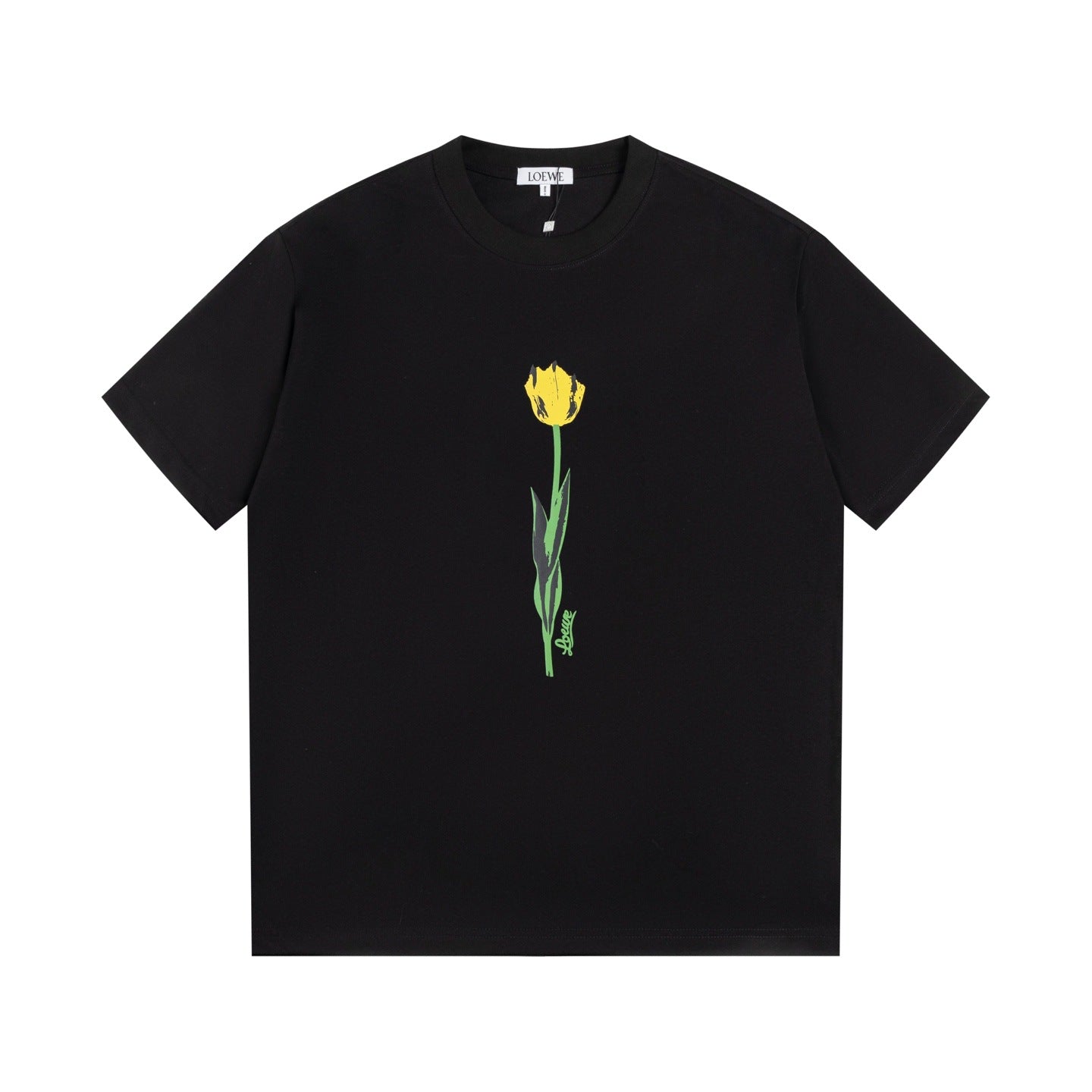 Relief-printed short-sleeved T-shirt