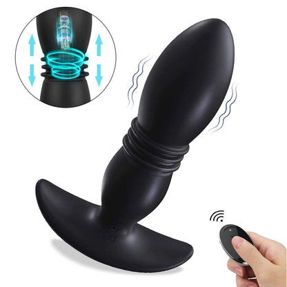 Remote Control Anal Plug with Vibration and Telescopic Function