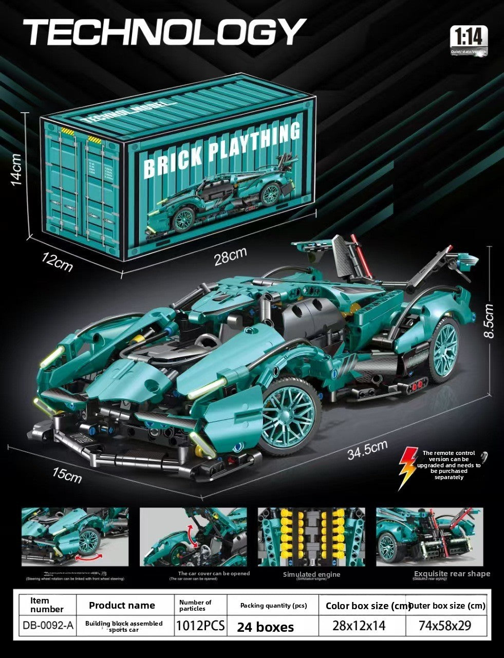 Remote control assembled racing car
