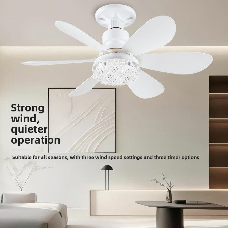 Remote Control LED Ceiling Fan Light with Crystal Cover