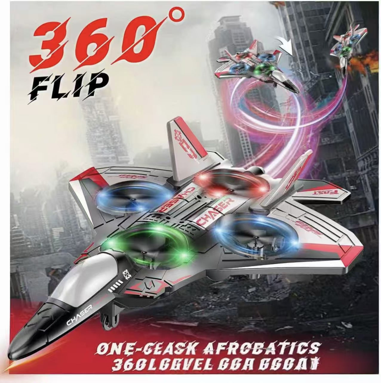 Remote Control Stunt Drone with LED Lights