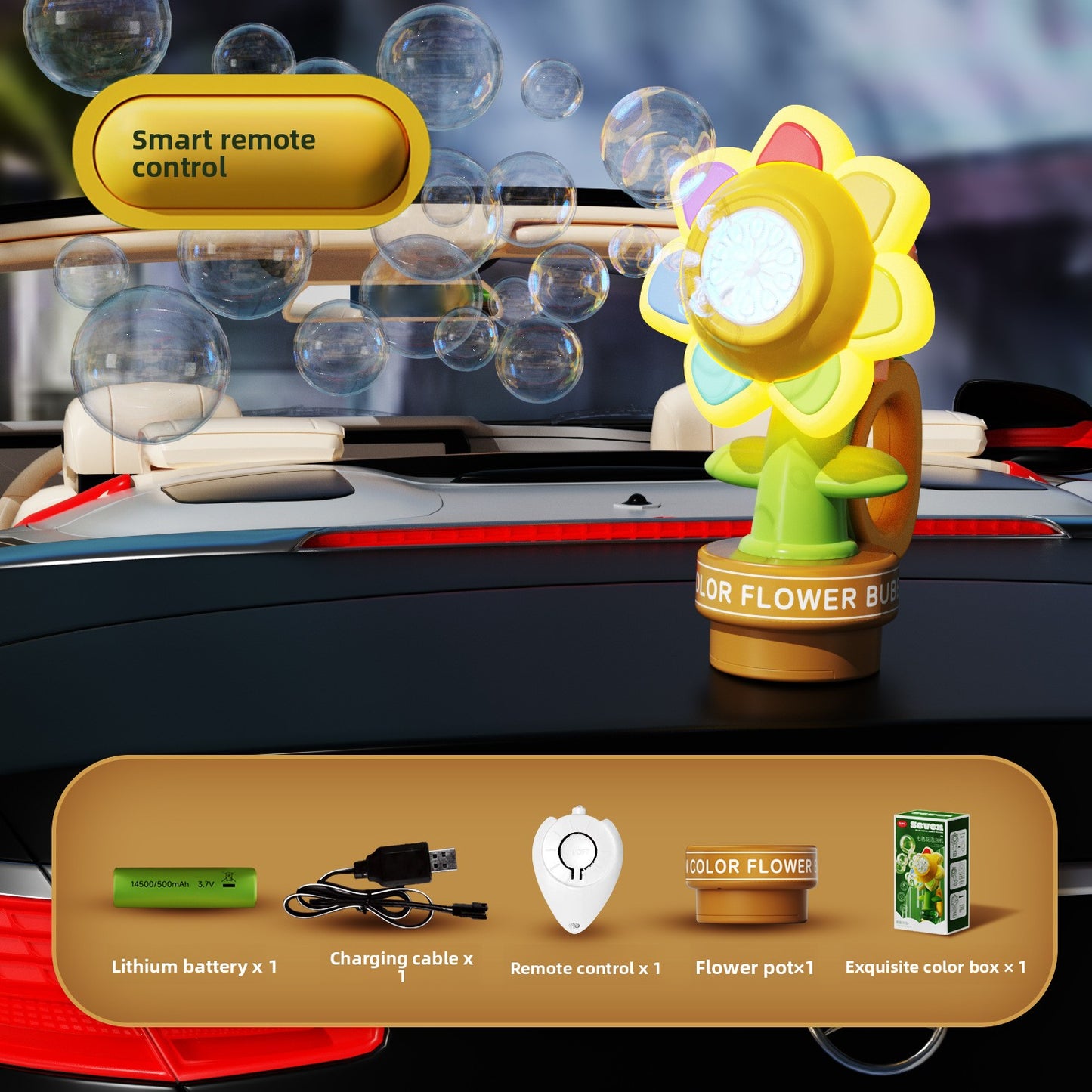 Remote Control Sunflower Bubble Machine