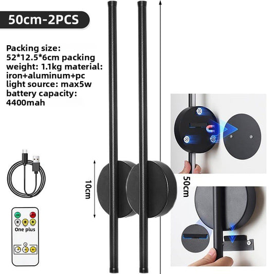 Remote-controlled dimmable wireless wall lamp
