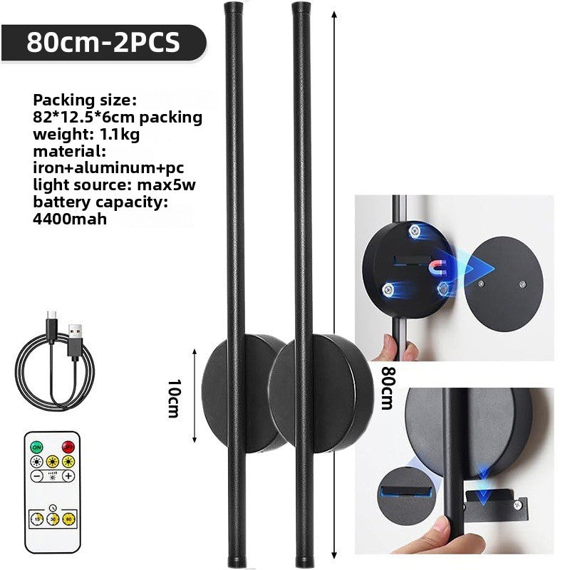 Remote-controlled dimmable wireless wall lamp