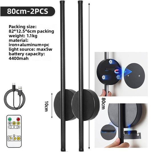 Remote-controlled dimmable wireless wall lamp