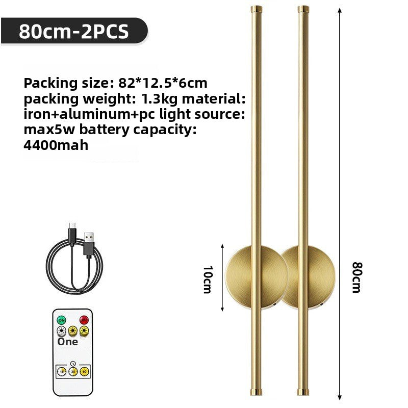 Remote-controlled dimmable wireless wall lamp