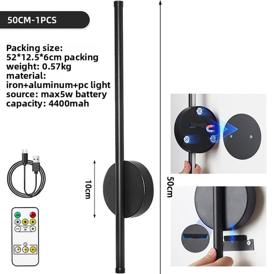 Remote-controlled dimmable wireless wall lamp