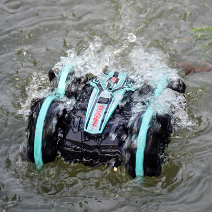 Remote-controlled stunt amphibious vehicle