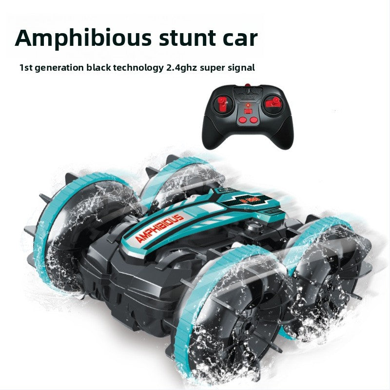 Remote-controlled stunt amphibious vehicle