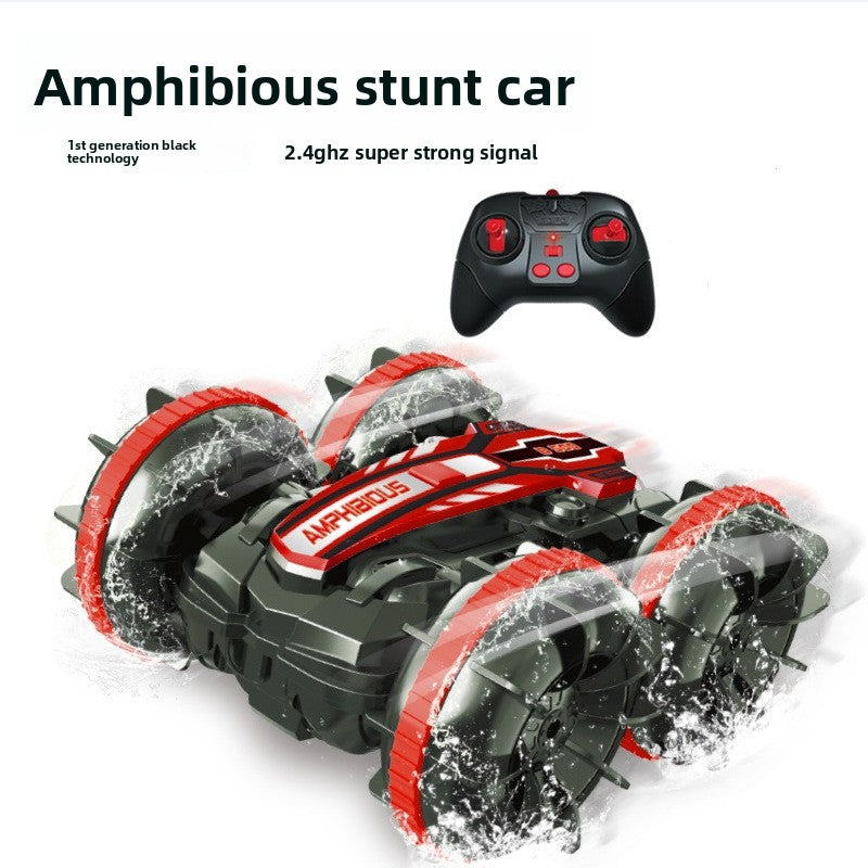 Remote-controlled stunt amphibious vehicle