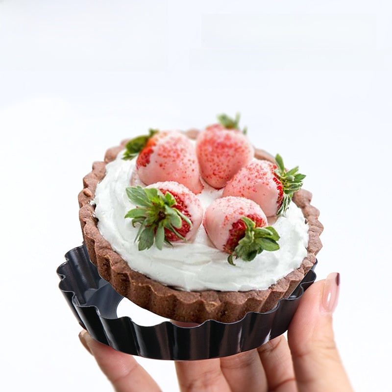 Removable bottom tart baking mold