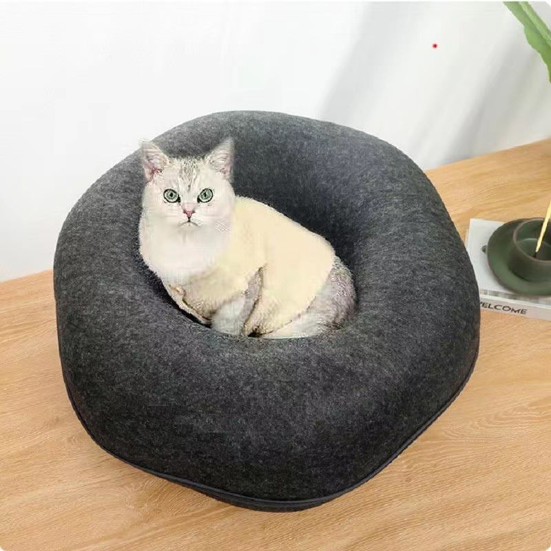 Removable-cleaning felt cat bed