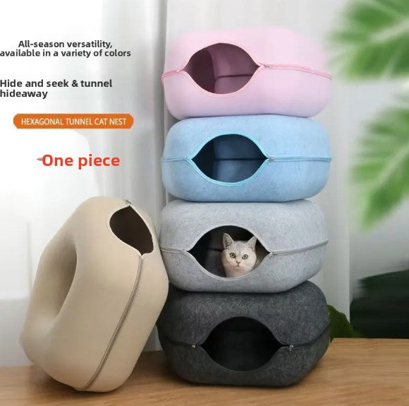 Removable-cleaning felt cat bed