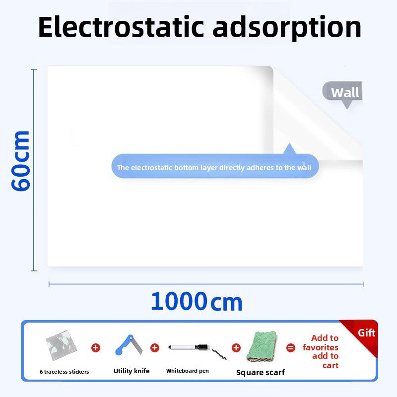 Removable Electrostatic Whiteboard Wall Sticker for Writing and Drawing