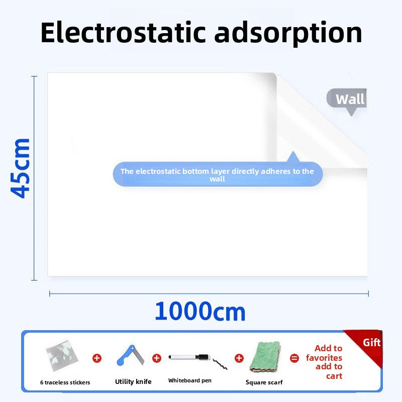 Removable Electrostatic Whiteboard Wall Sticker for Writing and Drawing