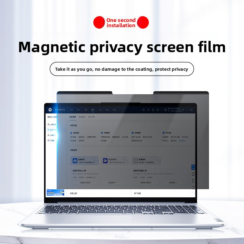 Removable magnetic privacy screen protector for laptops