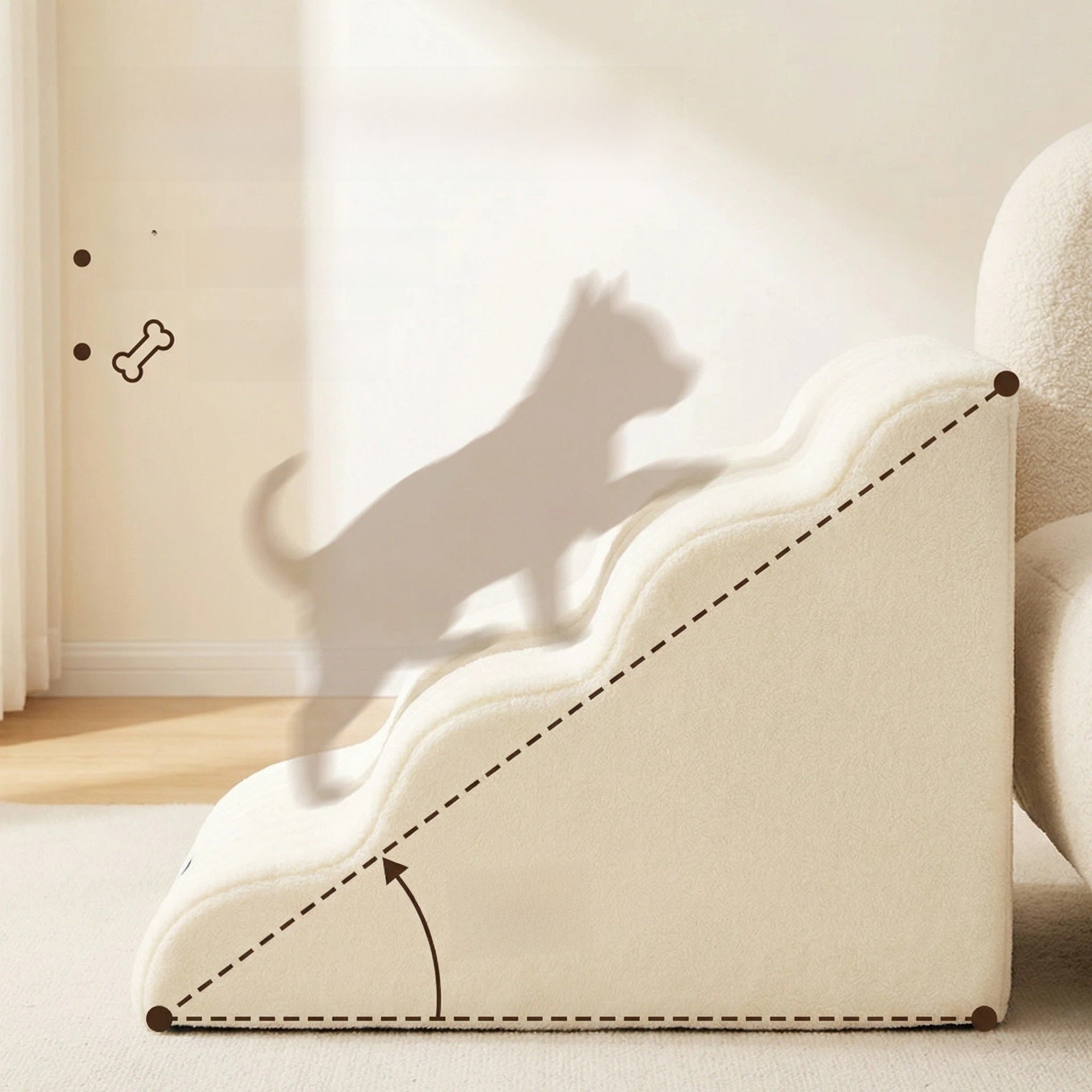Removable Washable Pet Stairs Anti-Slip Sofa Ladder