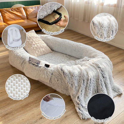 Removable Washable Plush Pet Bed with Pillow