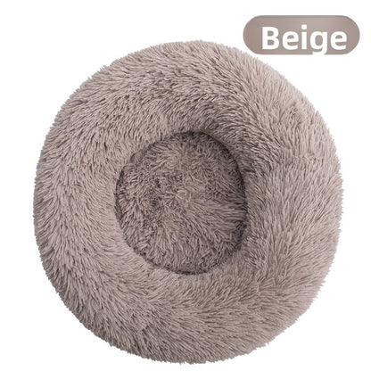 Removable Washable Plush Round Pet Bed for Dogs and Cats