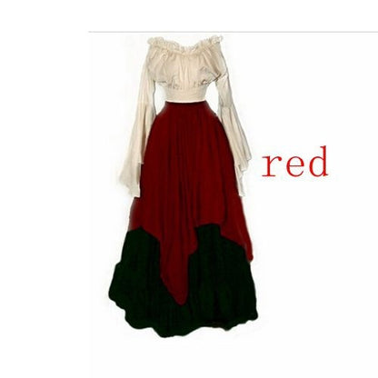 Renaissance Medieval Long Sleeve Dress